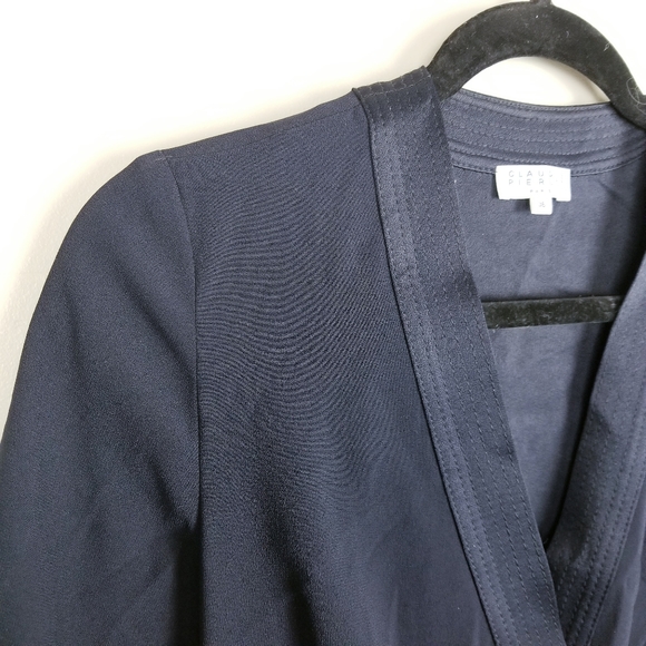 Claudie Pierlot navy blue wrap dress, size 36 - Picture 3 of 6